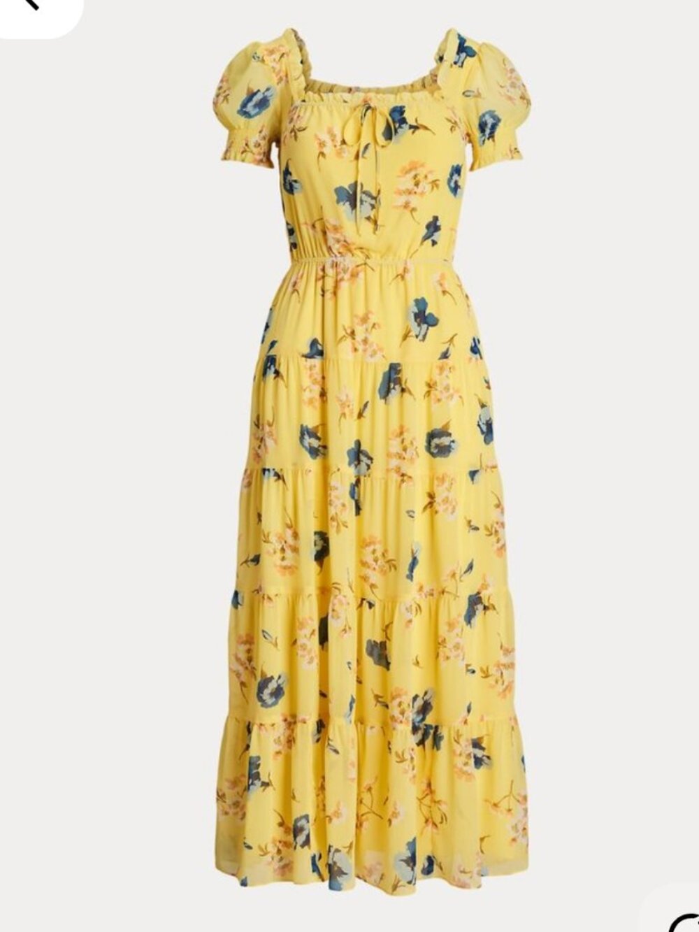 Lauren Ralph Lauren Yellow/Navy Floral Dress, NWOT
